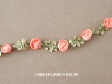 アンティーク シルク製 ロココトリム ピンクの薔薇 ロココリボン 85cm