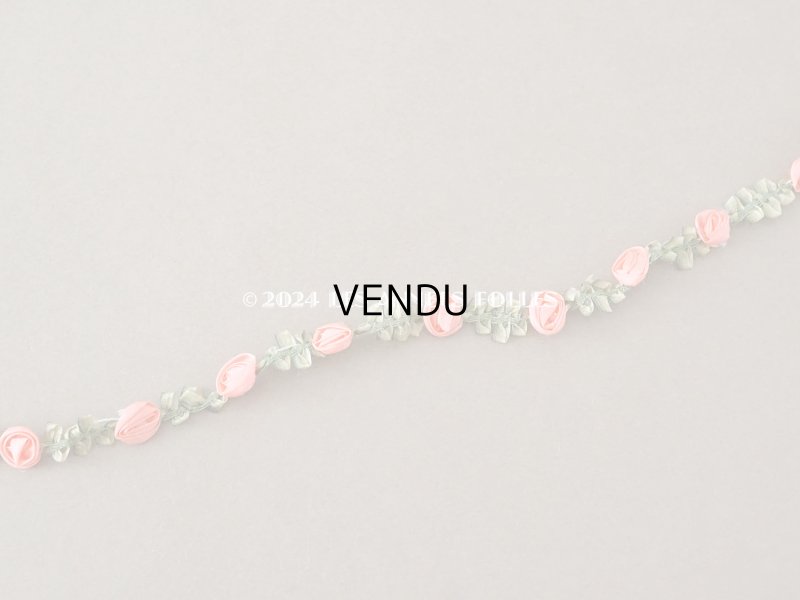 画像5: ＊蚤の市＊アンティーク シルク製 ロココトリム ピンクの薔薇 ロココリボン 85cm