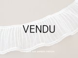 アンティーク プリーツリボン コットンオーガンジー オフホワイト  40cm 7.2cm幅