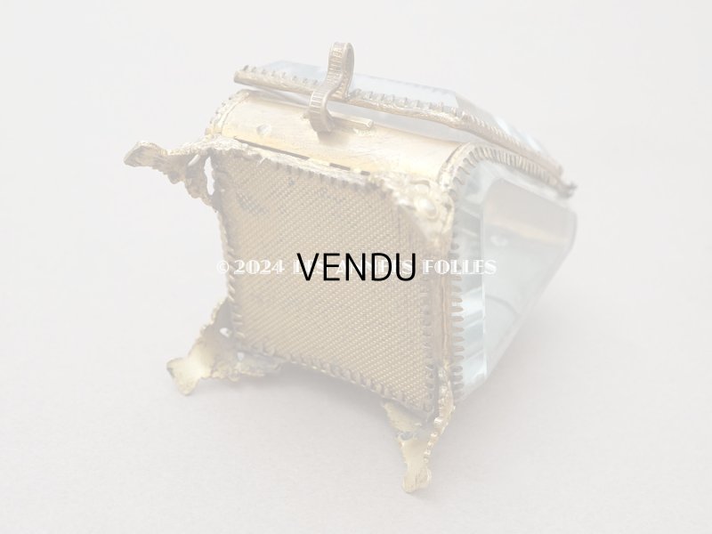 画像14: アンティーク 懐中時計 & ジュエリーボックス スモーキーブルーグリーンのシルク製クッション