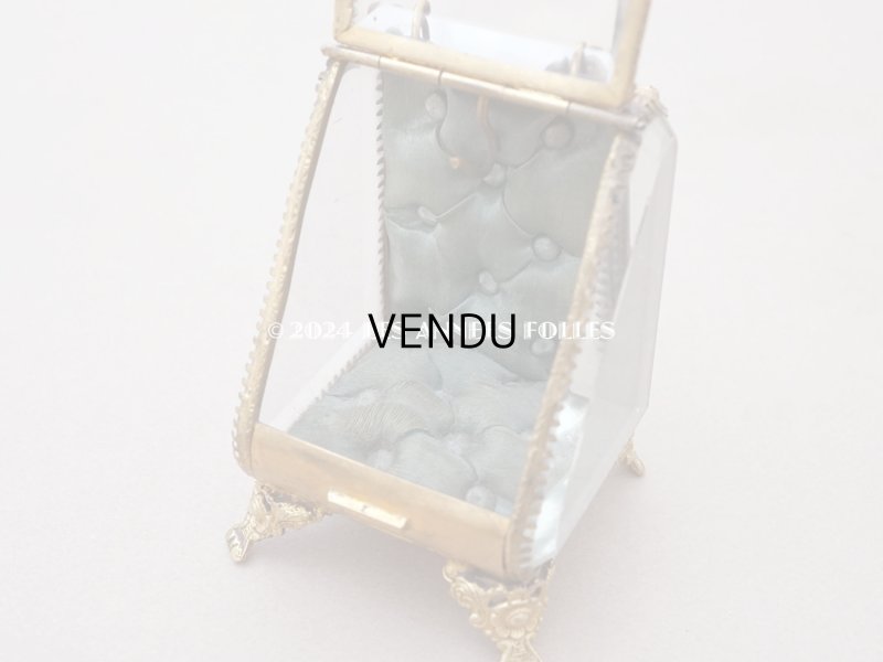 画像10: アンティーク 懐中時計 & ジュエリーボックス スモーキーブルーグリーンのシルク製クッション