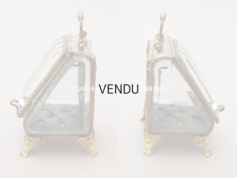 画像5: アンティーク 懐中時計 & ジュエリーボックス スモーキーブルーグリーンのシルク製クッション