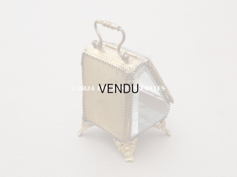 画像4: アンティーク 懐中時計 & ジュエリーボックス スモーキーブルーグリーンのシルク製クッション