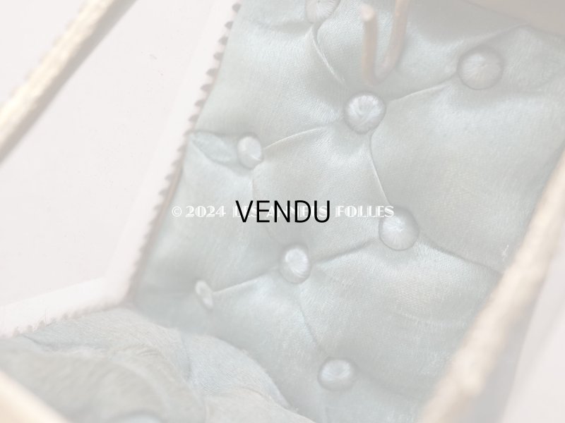 画像11: アンティーク 懐中時計 & ジュエリーボックス スモーキーブルーグリーンのシルク製クッション