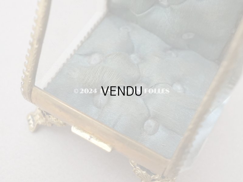 画像13: アンティーク 懐中時計 & ジュエリーボックス スモーキーブルーグリーンのシルク製クッション