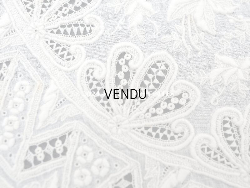 画像16: 19世紀末 アンティーク 結婚式のハンカチ モノグラム刺繍入り ホワイトワーク&手編みのヴァランシエンヌレース