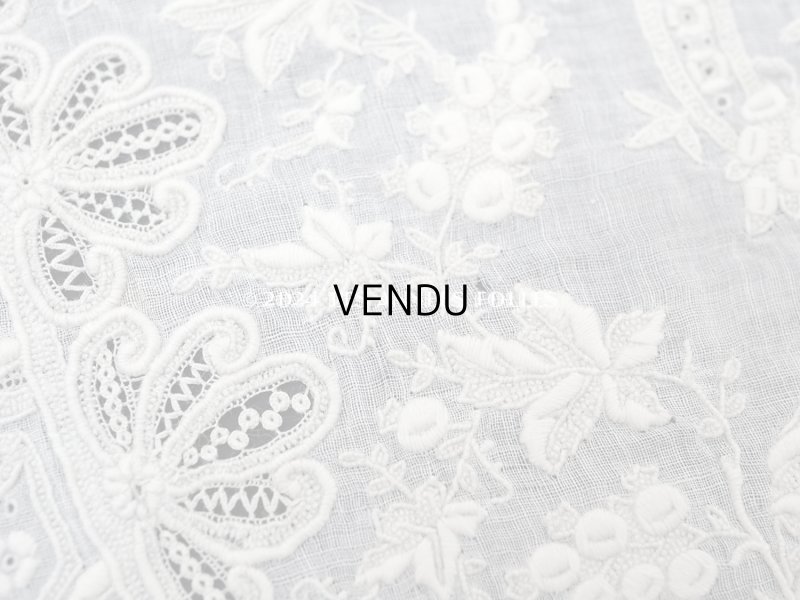 画像13: 19世紀末 アンティーク 結婚式のハンカチ モノグラム刺繍入り ホワイトワーク&手編みのヴァランシエンヌレース