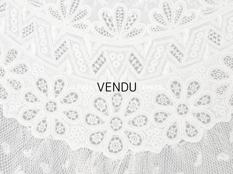 画像15: 19世紀末 アンティーク 結婚式のハンカチ モノグラム刺繍入り ホワイトワーク&手編みのヴァランシエンヌレース