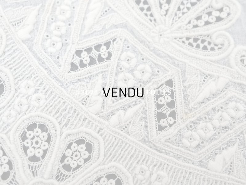 画像17: 19世紀末 アンティーク 結婚式のハンカチ モノグラム刺繍入り ホワイトワーク&手編みのヴァランシエンヌレース