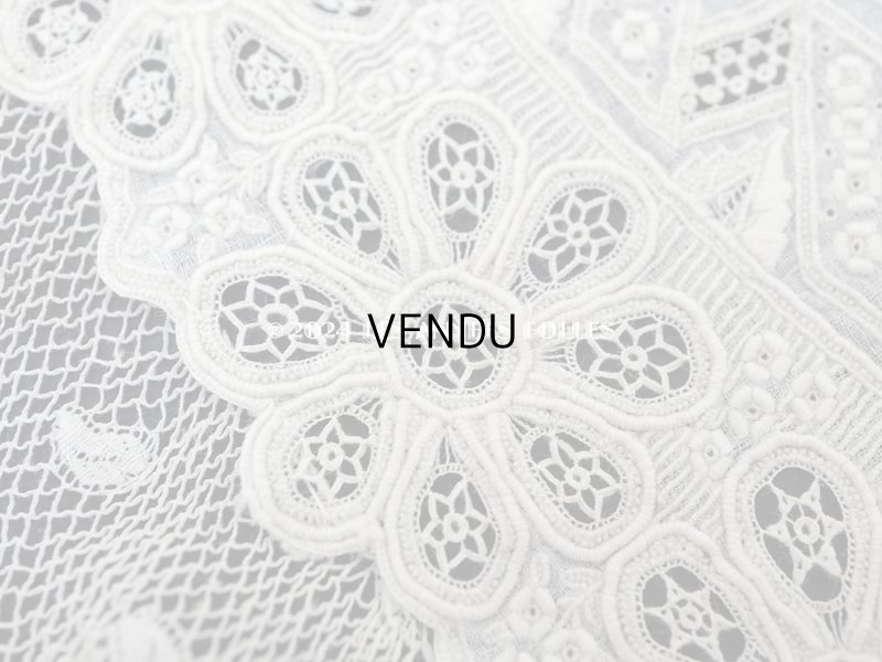 画像19: 19世紀末 アンティーク 結婚式のハンカチ モノグラム刺繍入り ホワイトワーク&手編みのヴァランシエンヌレース