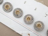 アンティーク 星のボタン シルバー＆ゴールド 15mm 7ピースのセット