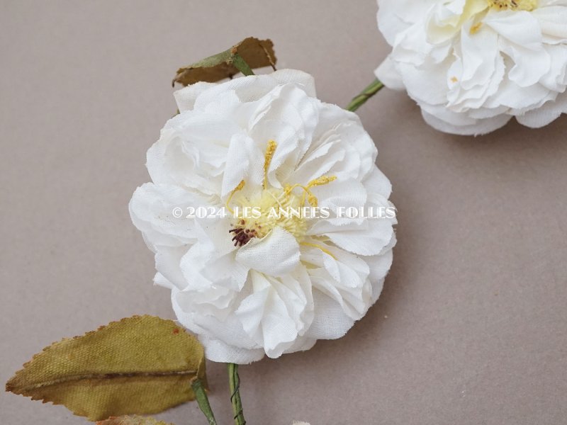 画像5: アンティーク 白薔薇のティアラ 布花 花冠 オフホワイト