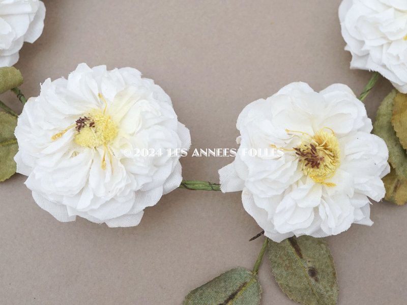 画像3: アンティーク 白薔薇のティアラ 布花 花冠 オフホワイト