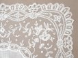 画像3: 19世紀末 アンティーク  結婚式のハンカチ 薔薇模様 アプリカシオン・アングルテール (ボビンレース)　