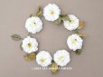 画像1: アンティーク 白薔薇のティアラ 布花 花冠 オフホワイト (1)