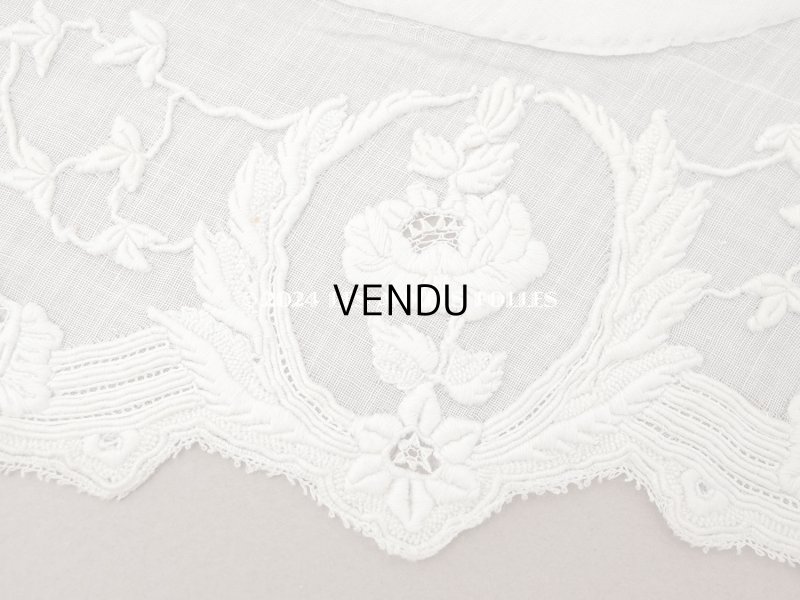 画像3: ＊蚤の市＊19世紀 アンティーク 付け襟 薔薇の刺繍入り 
