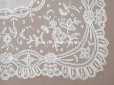画像7: 19世紀末 アンティーク  結婚式のハンカチ 薔薇模様 アプリカシオン・アングルテール (ボビンレース)　