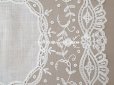 画像5: 19世紀末 アンティーク  結婚式のハンカチ 薔薇模様 アプリカシオン・アングルテール (ボビンレース)　