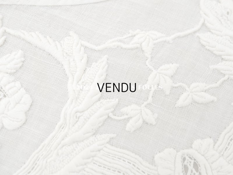画像6: ＊蚤の市＊19世紀 アンティーク 付け襟 薔薇の刺繍入り 