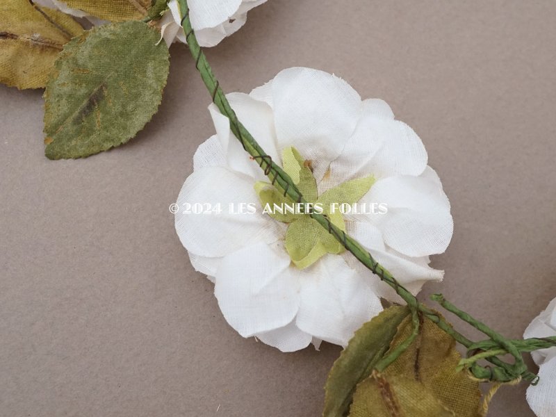 画像10: アンティーク 白薔薇のティアラ 布花 花冠 オフホワイト