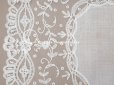 画像4: 19世紀末 アンティーク  結婚式のハンカチ 薔薇模様 アプリカシオン・アングルテール (ボビンレース)　