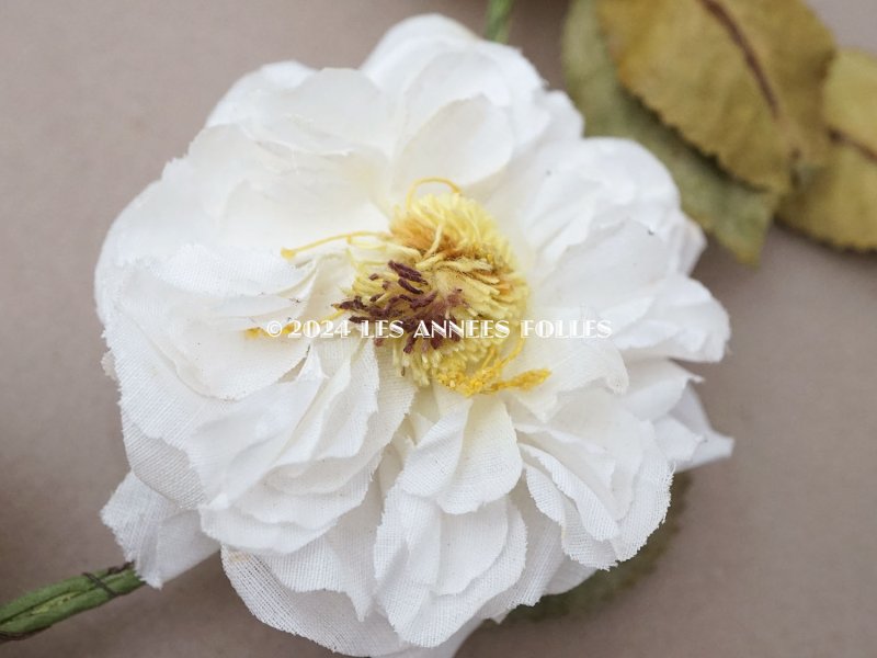 画像7: アンティーク 白薔薇のティアラ 布花 花冠 オフホワイト