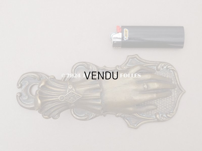 画像12: アンティーク ブロンズ製 ハンドモチーフの大きなクリップ 