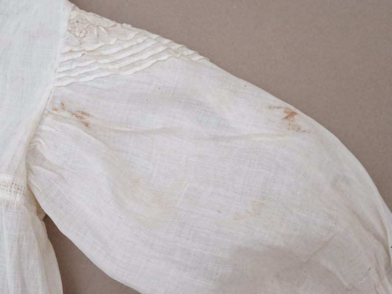 画像21: アンティーク ドール＆ベビー用 花刺繍のブラウス ホワイトワーク&レース