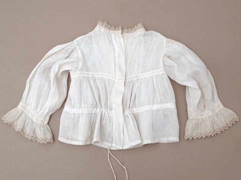 画像15: アンティーク ドール＆ベビー用 花刺繍のブラウス ホワイトワーク&レース