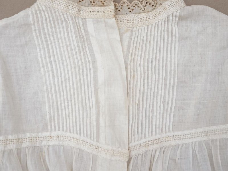 画像17: アンティーク ドール＆ベビー用 花刺繍のブラウス ホワイトワーク&レース