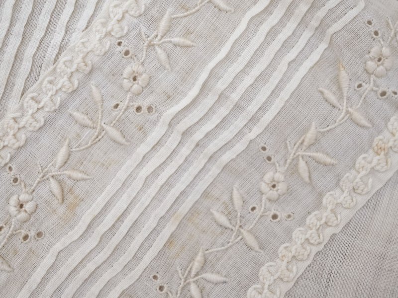 画像6: アンティーク ドール＆ベビー用 花刺繍のブラウス ホワイトワーク&レース