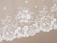 画像3: 19世紀末 アンティーク 幅広34cm アプリカシオン・アングルテール 3.05m 草花のブーケ＆ガーランド オフホワイト ボビンレース