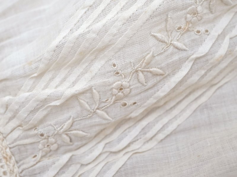 画像11: アンティーク ドール＆ベビー用 花刺繍のブラウス ホワイトワーク&レース