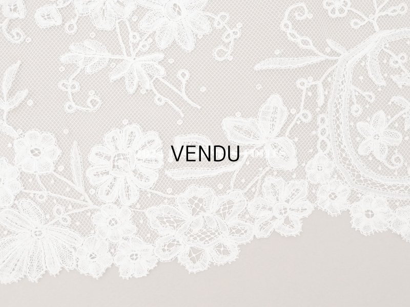 画像6: 19世紀末 アンティーク 幅広34cm アプリカシオン・アングルテール 3.05m 草花のブーケ＆ガーランド オフホワイト ボビンレース