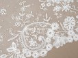 画像5: 19世紀末 アンティーク 幅広34cm アプリカシオン・アングルテール 3.05m 草花のブーケ＆ガーランド オフホワイト ボビンレース