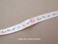 アンティーク リボン 花模様 1.1m 10mm幅