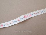 アンティーク リボン 花模様 1.1m 10mm幅