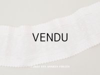 19世紀末 アンティーク シルク製 ジャガード織 幅広リボン スモーキーピンク 69cm