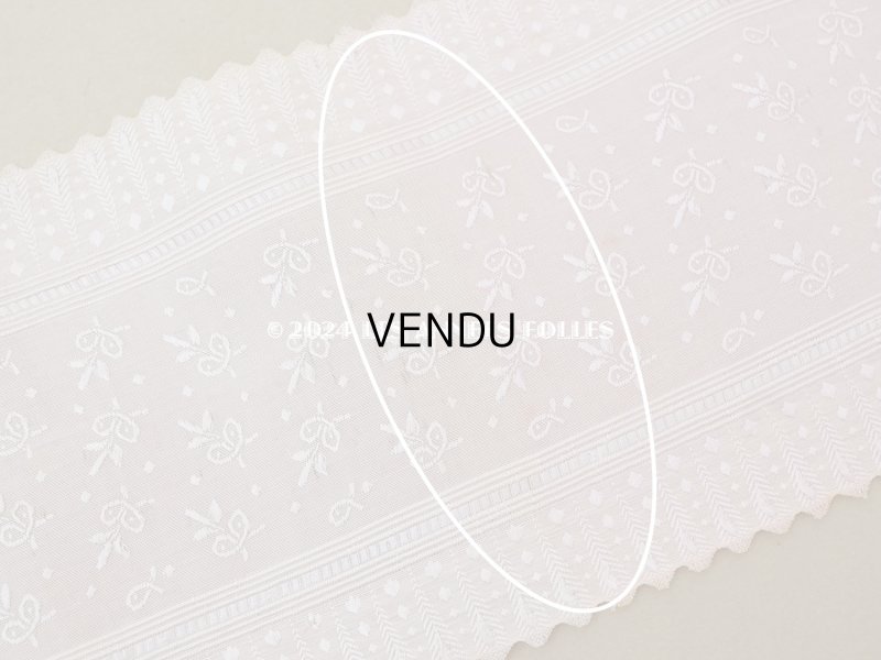 画像4: 19世紀末 アンティーク シルク製 ジャガード織 幅広リボン スモーキーピンク 69cm