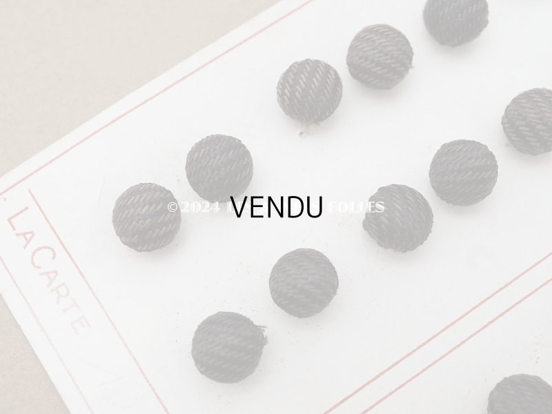 画像5: アンティーク 8mm 黒&ブラウンのストライプ シルク製 くるみボタン 12ピースのセット