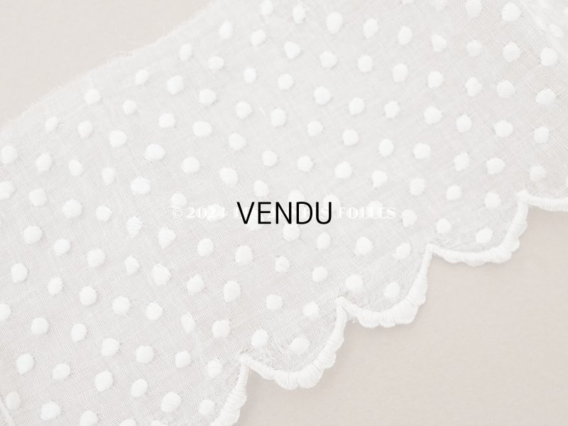画像2: 19世紀 アンティーク ドットの手刺繍 スカラップレース 37cm