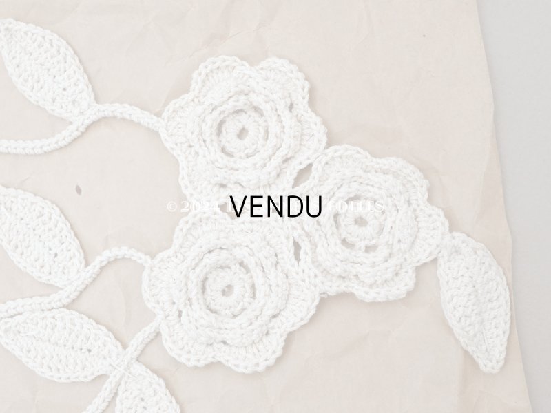 画像3: アンティーク 花の大きなモチーフ クロシェレース 