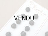 アンティーク 8mm 黒＆ブラウンのストライプ シルク製 くるみボタン 12ピースのセット