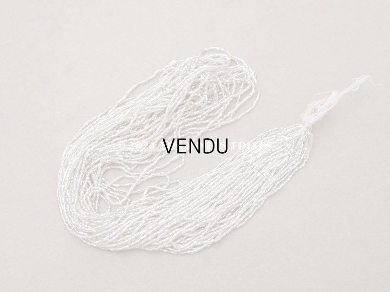 画像4: アンティーク シードビーズ ライン入り クリア＆シルバー ガラス製 