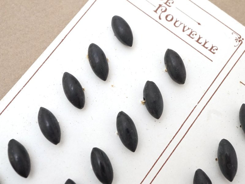 画像4: アンティーク ボタン 黒 ナベット型 36ピースのセット 12×5mm