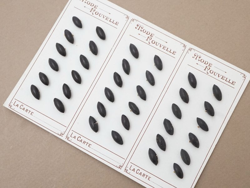 画像3: アンティーク ボタン 黒 ナベット型 36ピースのセット 12×5mm