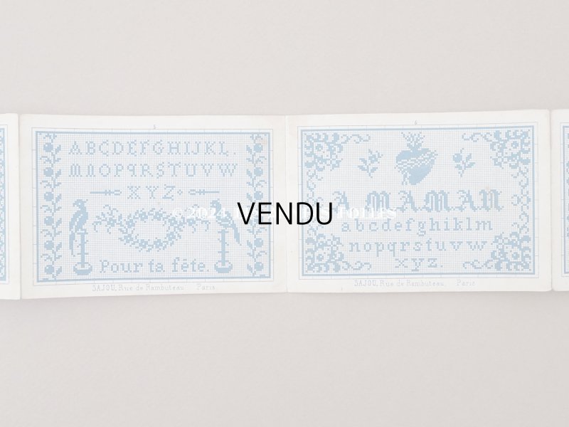 画像7: 1855年頃 アンティーク クロスステッチの図案帳 COLLECTION CHOISIE DES DESSINS D'OUVRAGES DE LA MAISON SAJOU N13 - MAISON SAJOU -