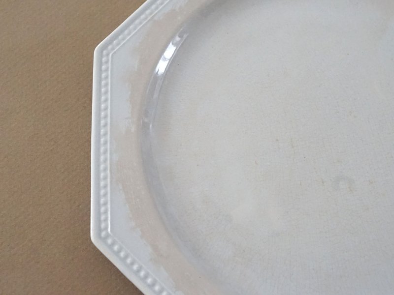 画像3: 19世紀 アンティーク パールブルーのオクトゴナル プレート クレイユモントロー - CREIL ET MONTEREAU -