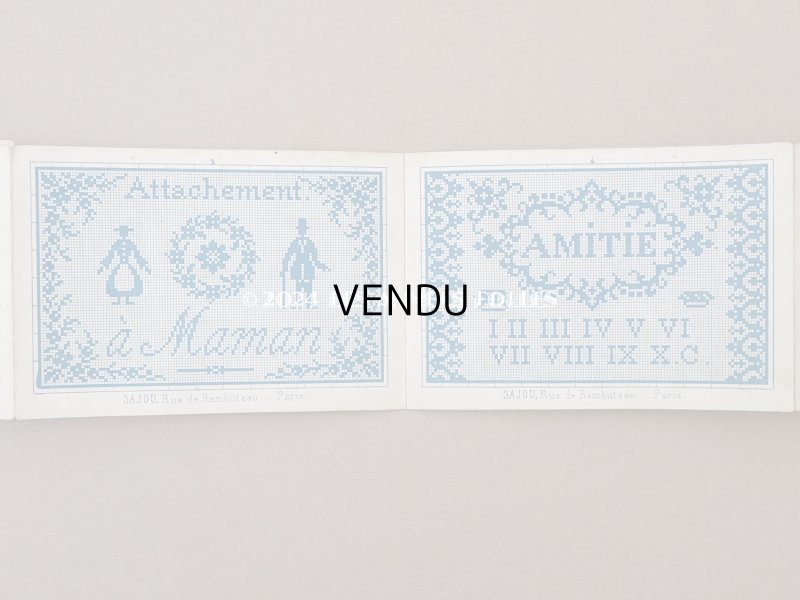 画像6: 1855年頃 アンティーク クロスステッチの図案帳 COLLECTION CHOISIE DES DESSINS D'OUVRAGES DE LA MAISON SAJOU N13 - MAISON SAJOU -