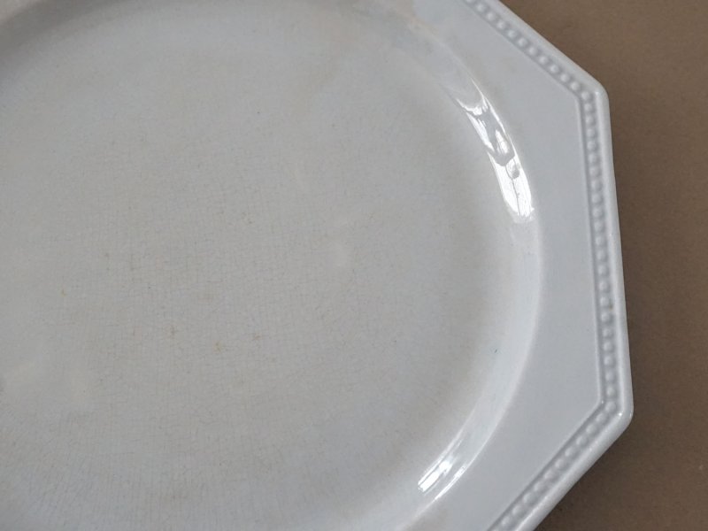 画像4: 19世紀 アンティーク パールブルーのオクトゴナル プレート クレイユモントロー - CREIL ET MONTEREAU -